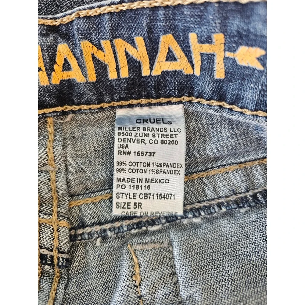 Western Cruel Girl Hannah Bootcut Jeans Women 5R Dark Wash Contrast Stitch Denim